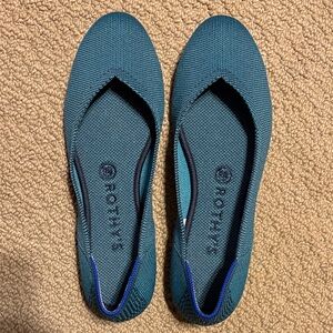 Rothy's Teal spruce python Flats